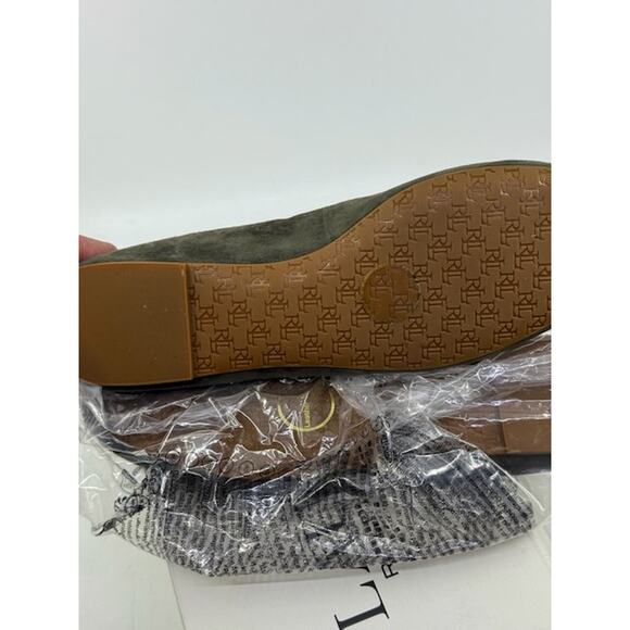 LAUREN Ralph Lauren Jayna Suede Flat Ballet Pumps Dark Olive Womens Size 7.5 B - Picture 11 of 12